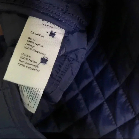 Hudson North Square Quilt Polyfill Navy  Oversized Jacket Size Small - Picture 8 of 10